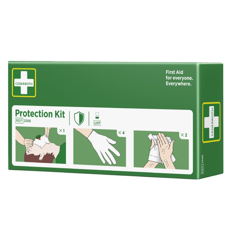 CEDERROTH EHBO-veiligheidsset, 3-delig, beademingsmasker, handschoenen